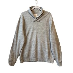 Classic Shawl Collar‎ Ribbed Pullover Sweater Men's L  Gray Timeless Modern Cozy